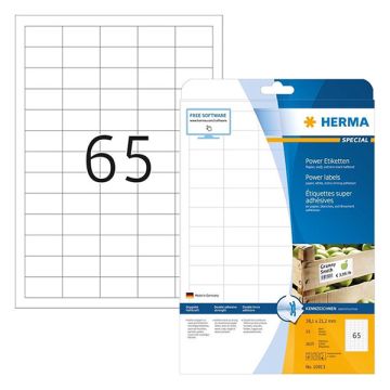 Herma Special 10913 extreem hechtend etiketten 38,1 x 21,1 mm wit (1625 etiketten)