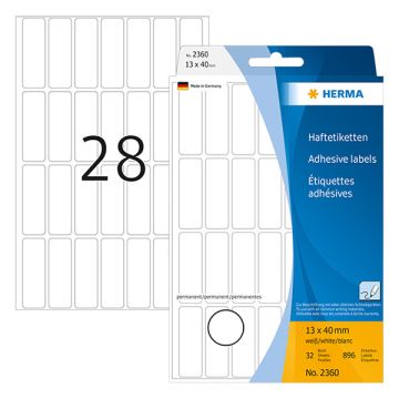 Herma 2360 multifunctionele etiketten 13 x 40 mm wit (896 etiketten)