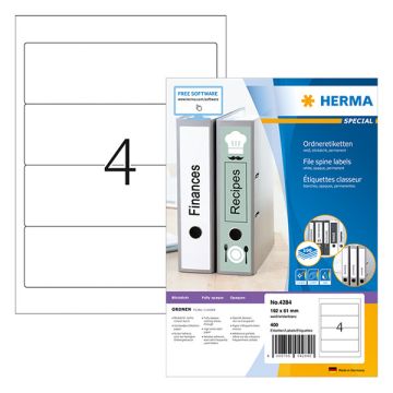 Herma 4284 Ordneretiketten A4 192 x 61 mm premium wit (400 etiketten)