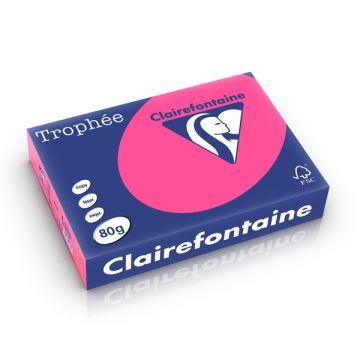 Clairefontaine gekleurd papier fluor roze 80 grams A4 (500 vel)