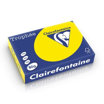 Clairefontaine gekleurd papier fluor geel 80 grams A4 (500 vel)