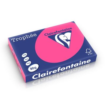 Clairefontaine gekleurd papier fluor roze 80 grams A3 (500 vel)