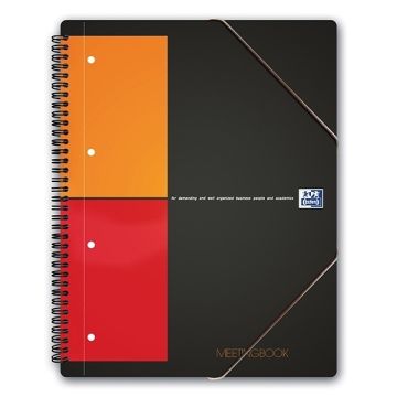 Oxford International Meetingbook A4 geruit 80 grams 80 vel grijs (4-gaats)