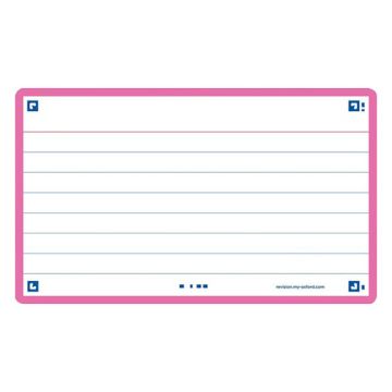 Oxford Flashcards gelinieerd A7 fuchsia (80 stuks)