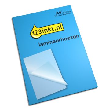 123inkt document lamineerhoes A4 glanzend 2x80 micron (100 stuks)