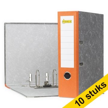 Aanbieding: 10x 123inkt ordner A4 karton oranje 80 mm