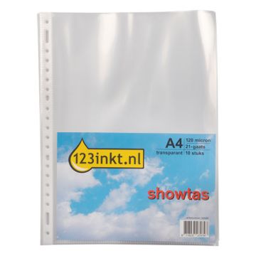 123inkt showtas transparant A4 21-gaats 120 micron (10 stuks)