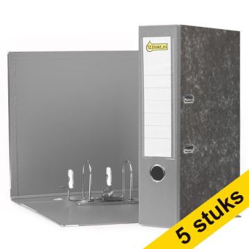 Aanbieding: 5x 123inkt ordner A4 karton grijs gewolkt 80 mm