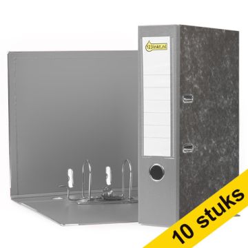 Aanbieding: 10x Ordner 123inkt ordner A4 karton grijs gewolkt 80 mm