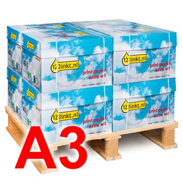 123inkt kopieerpapier mini pallet 8 dozen van 2.500 vel A3 - 80 grams FSC® Mix Credit