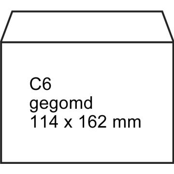 123inkt dienst envelop wit 114 x 162 mm - C6 gegomd (25 stuks)