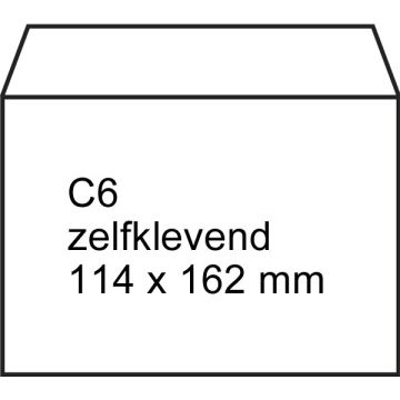 123inkt dienst envelop wit 114 x 162 mm - C6 zelfklevend (25 stuks)