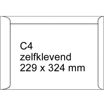 123inkt akte envelop wit 229 x 324 mm - C4 zelfklevend (25 stuks)