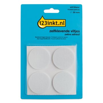 123inkt zelfklevende viltjes rond wit 38 mm (4 stuks)