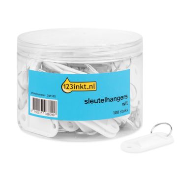 123inkt sleutelhangers wit (100 stuks)