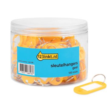 123inkt sleutelhangers geel (100 stuks)