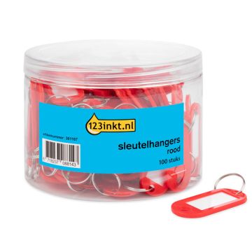 123inkt sleutelhangers rood (100 stuks)