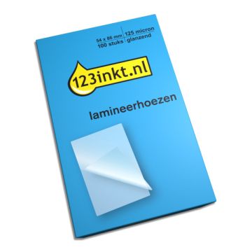 123inkt creditcard lamineerhoes 54 x 86 mm glanzend 2x125 micron (100 stuks)