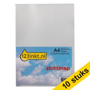 Aanbieding: 10x 123inkt zichtmap glashelder transparant A4 120 micron (10 stuks)