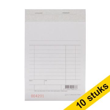 Aanbieding: 10x 123inkt kassablok wit met carbon (2 x 50 vel)