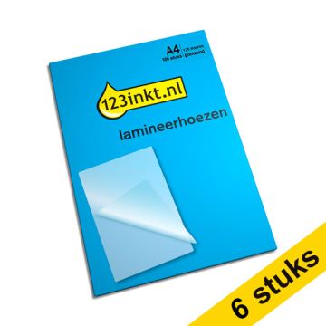 Aanbieding: 6x 123inkt document lamineerhoes A4 glanzend 2x125 micron (100 stuks)