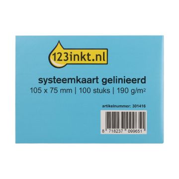 123inkt systeemkaart gelinieerd 105 x 75 mm (100 stuks)