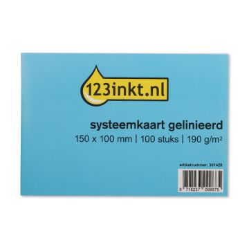 123inkt systeemkaart gelinieerd 150 x 100 mm (100 stuks)