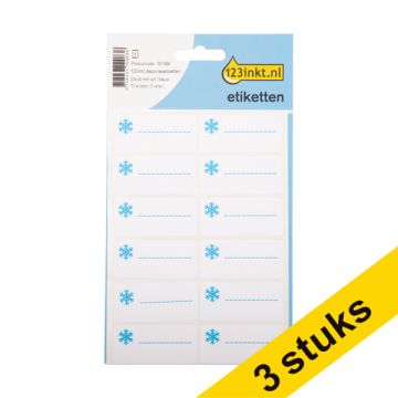 Aanbieding: 3x 123inkt diepvriesetiketten 23 x 50 mm wit/blauw (60 etiketten)