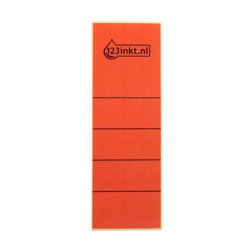 123inkt zelfklevende rugetiketten breed 61 x 191 mm rood (10 stuks)