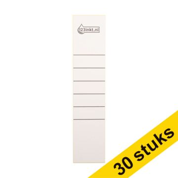 Aanbieding: 3x 123inkt zelfklevende rugetiketten breed 61 x 285 mm wit (10 stuks)