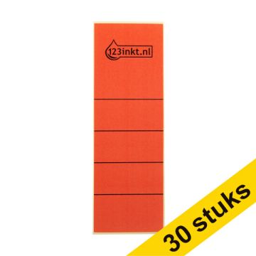 Aanbieding: 3x 123inkt zelfklevende rugetiketten breed 61 x 191 mm rood (10 stuks)