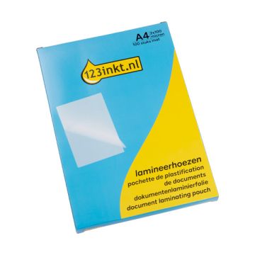 123inkt document lamineerhoes A4 mat 2x100 micron (100 stuks)