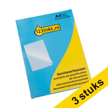 Aanbieding: 3x 123inkt document lamineerhoes A4 mat/glans 2x75 micron (50 stuks)