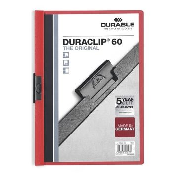 Durable Duraclip klemmap rood A4 voor 60 pagina's