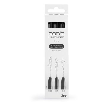 Copic Multiliner finelinerset zwart (0,05 - 0,3 mm) 3 stuks