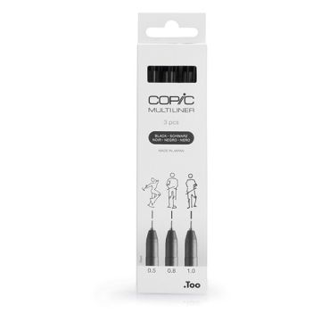 Copic Multiliner finelinerset zwart (0,5 - 1 mm) 3 stuks