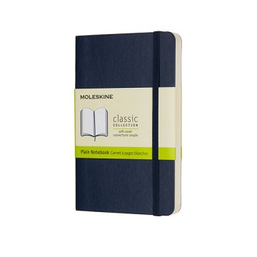 Moleskine pocket notitieboek blanco soft cover blauw