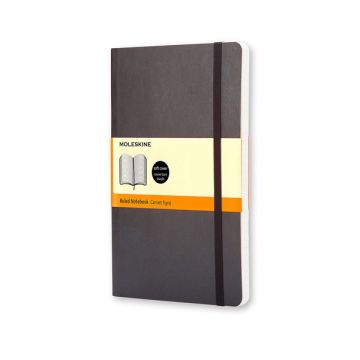 Moleskine large notitieboek gelinieerd soft cover zwart