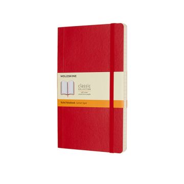 Moleskine large notitieboek gelinieerd soft cover rood