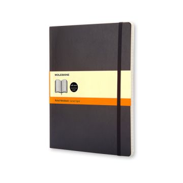 Moleskine XL notitieboek gelinieerd soft cover zwart