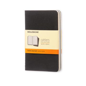 Moleskine pocket gelinieerd schrift zwart (3 stuks)