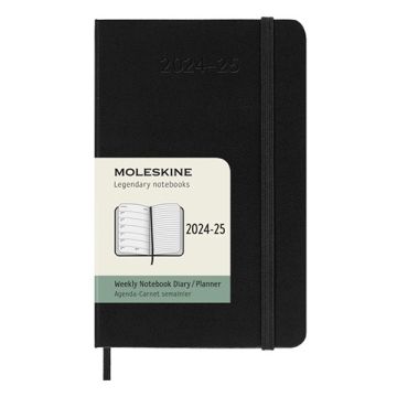 Moleskine pocket 18 maanden weekagenda 2024/2025 hardcover zwart