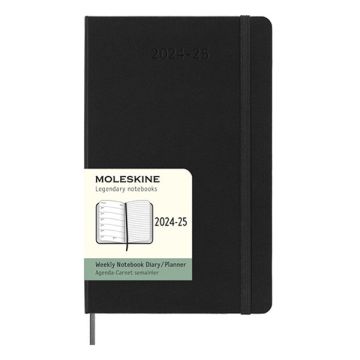 Moleskine large 18 maanden weekagenda 2024/2025 hardcover zwart