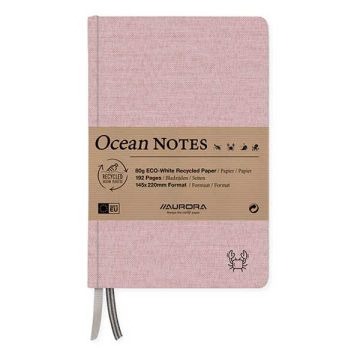 Aurora Ocean notitieboek 145 x 220 mm gelinieerd 96 vel krabbe rood