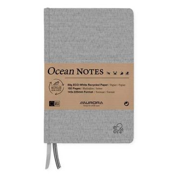 Aurora Ocean notitieboek 145 x 220 mm gelinieerd 96 vel octopus zwart