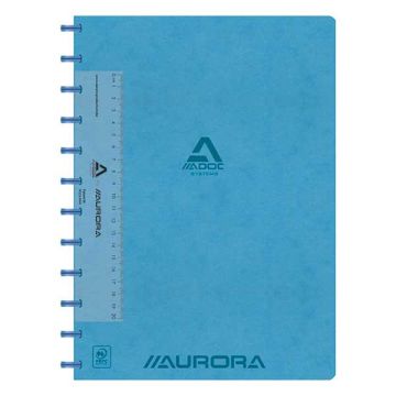 Aurora Adoc gelinieerd schrift met liniaal A4 blauw 72 vel