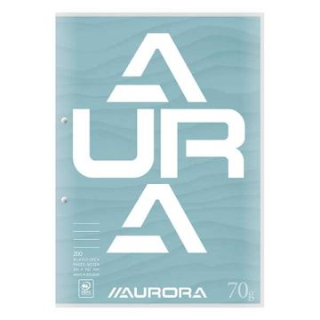 Aurora cursusblok A4 gelinieerd 70 grams blauw (100 vel)