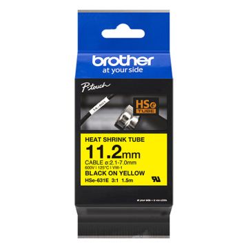 Brother HSe-631E krimpkous tape zwart op geel 12 mm (origineel)