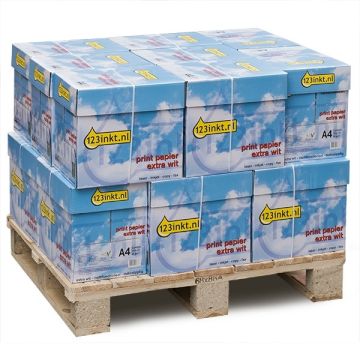 123inkt kopieerpapier mini pallet 16 dozen van 2.500 vel A4 - 80 grams FSC® Mix Credit