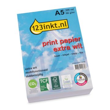 123inkt kopieerpapier 1 pak 500 vel A5 - 80 grams FSC® Mix Credit